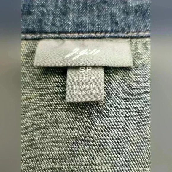 J. Jill Womens Blue Denim Babydoll Button-up 100% Cotton Jacket Size SP - Picture 6 of 8